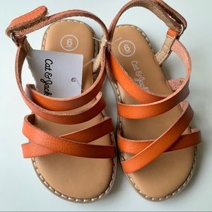 Girls Brown Strap Sandals-New with tags